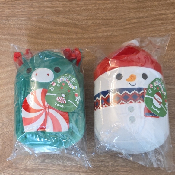 Squishmallows Pack Of Two Green Zumir And Snowman Manny 7.5" New - Picture 7 of 15